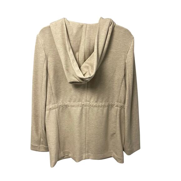 Theory Hooded Drape Jacket Double Knit Jersey in Oatmeal Beige Womens Small - Picture 7 of 7